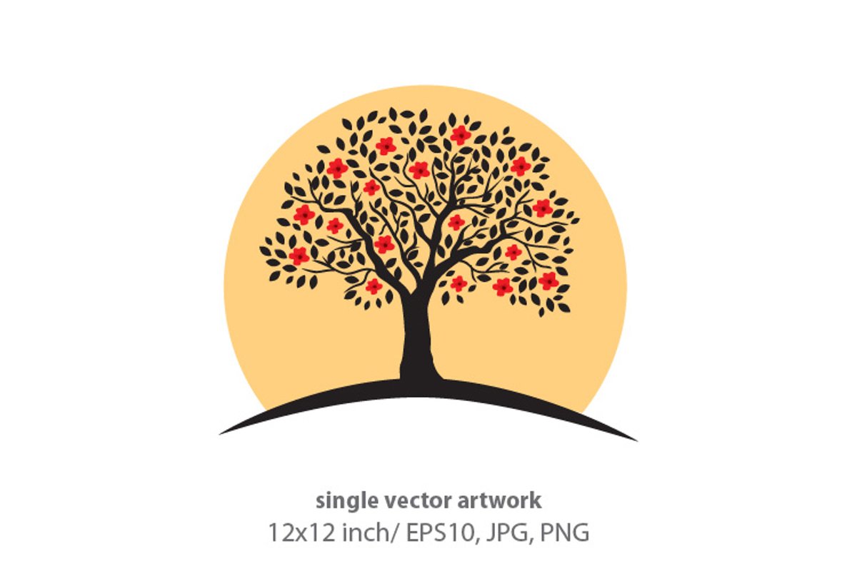 BLOOMING TREE - single vector artwork example image 1