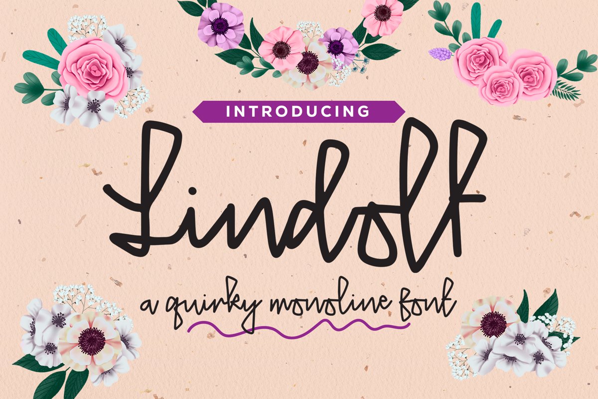 Lindolf - Quirky Monoline Font example image 1