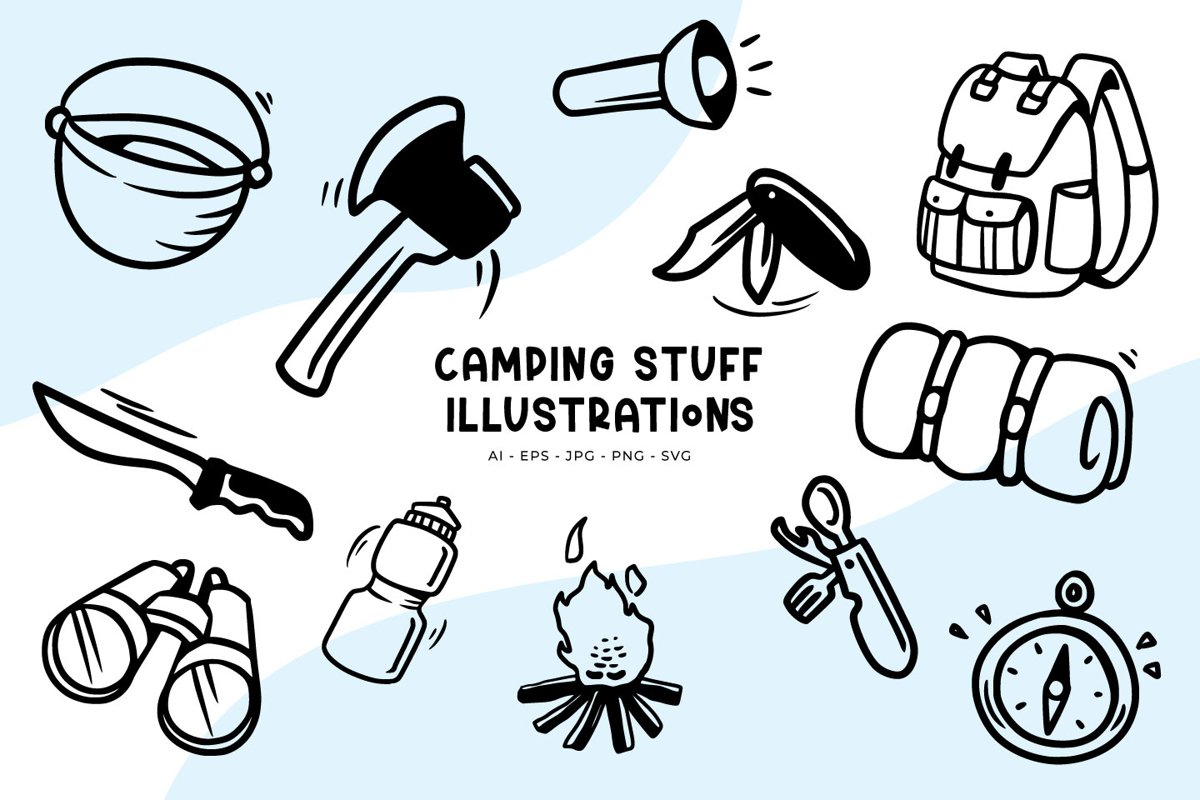 Camping Stuff illustrations example image 1