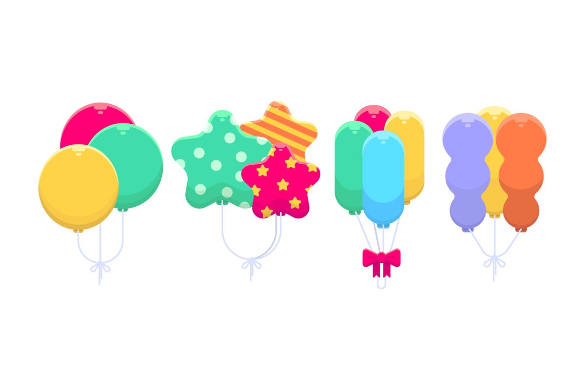 Birthday Balloons Illustrations example image 1