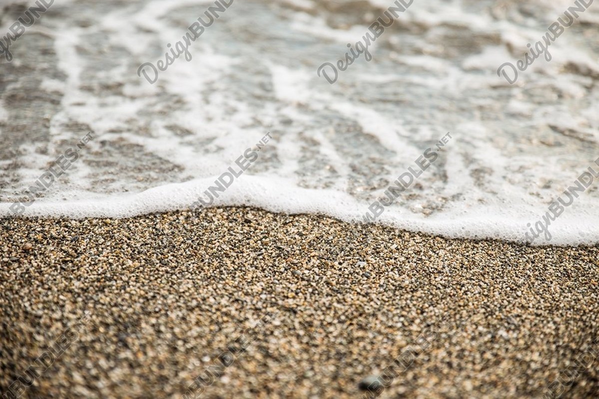 Stock Photo - Sea Foam And Sand On Beach example image 1