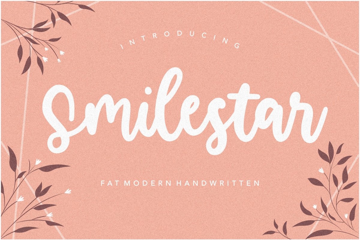Smilestar is a Fat Modern Handwritten Font example image 1
