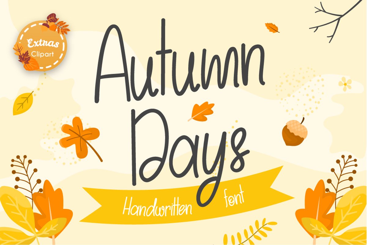 Autumn Days | Fall Themed Handwritten Font example image 1