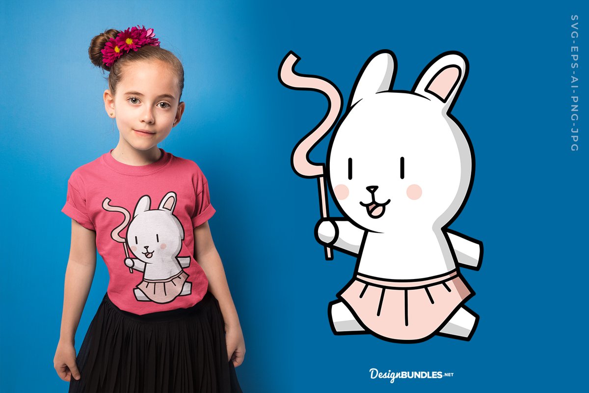Rabbit ballerina Illustration example image 1