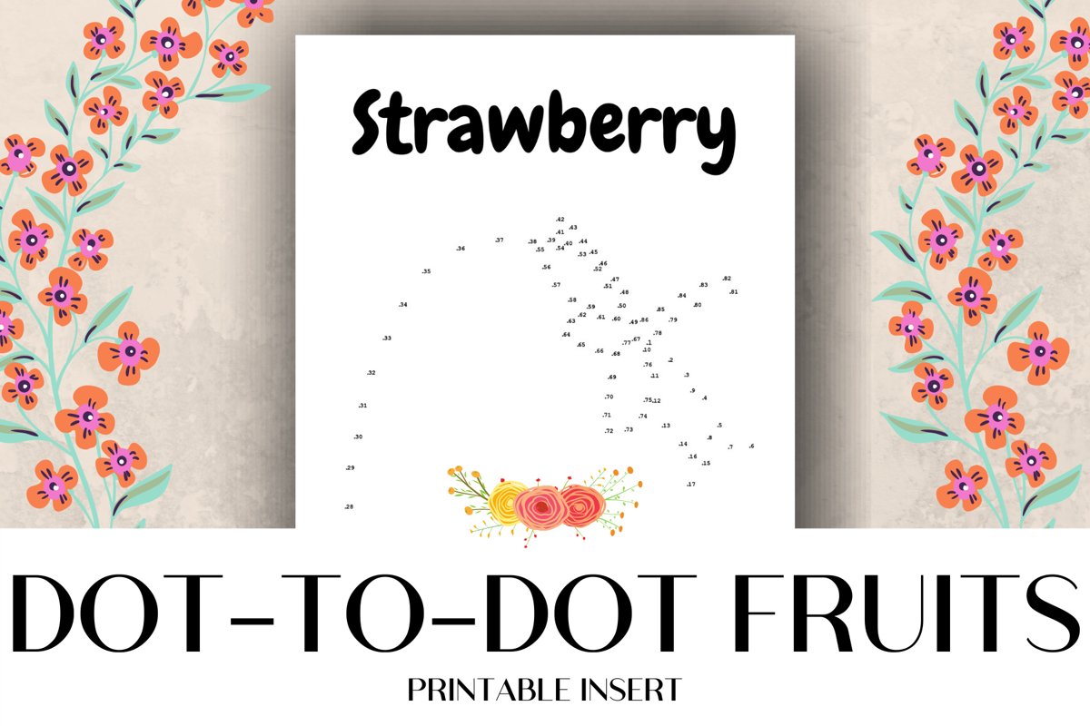 Dot-to-Dot Fruits Printable Activity Pages example image 1