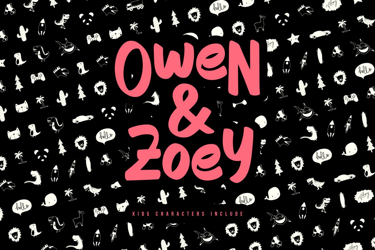 Owen Zoey Kids Characters Font Duo example image 1