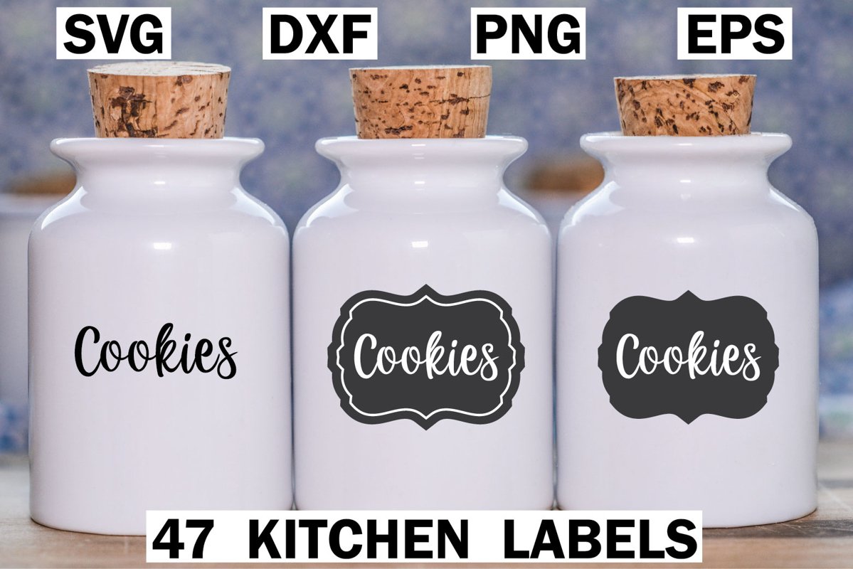47 Kitchen Labels Bundle SVG example image 1