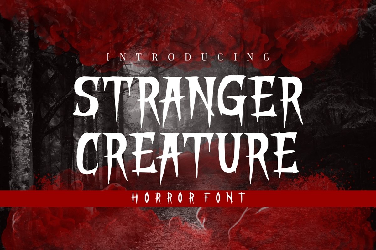 STRANGER CREATURE - HORROR FONT example image 1