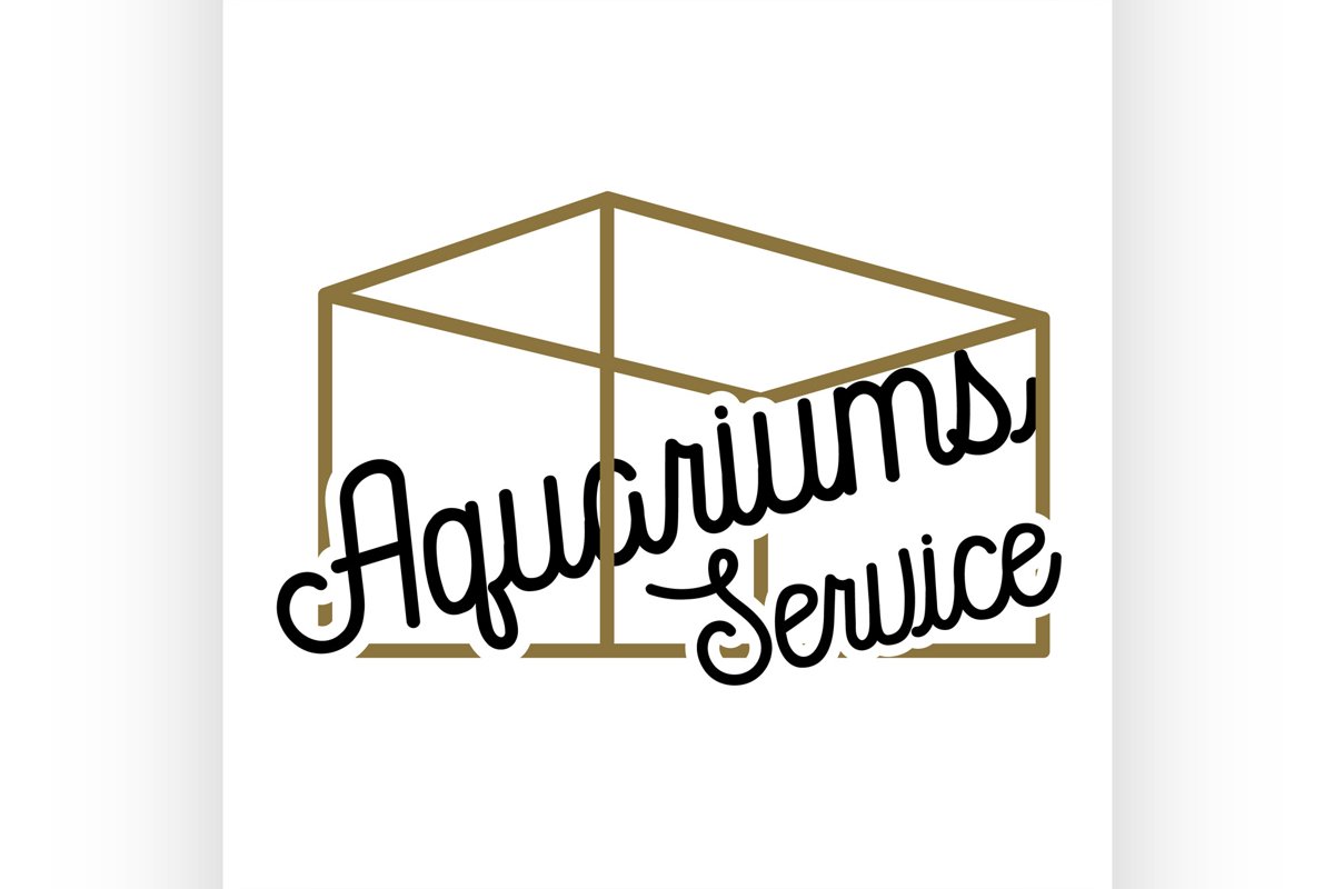 Color vintage aquariums service emblem example image 1