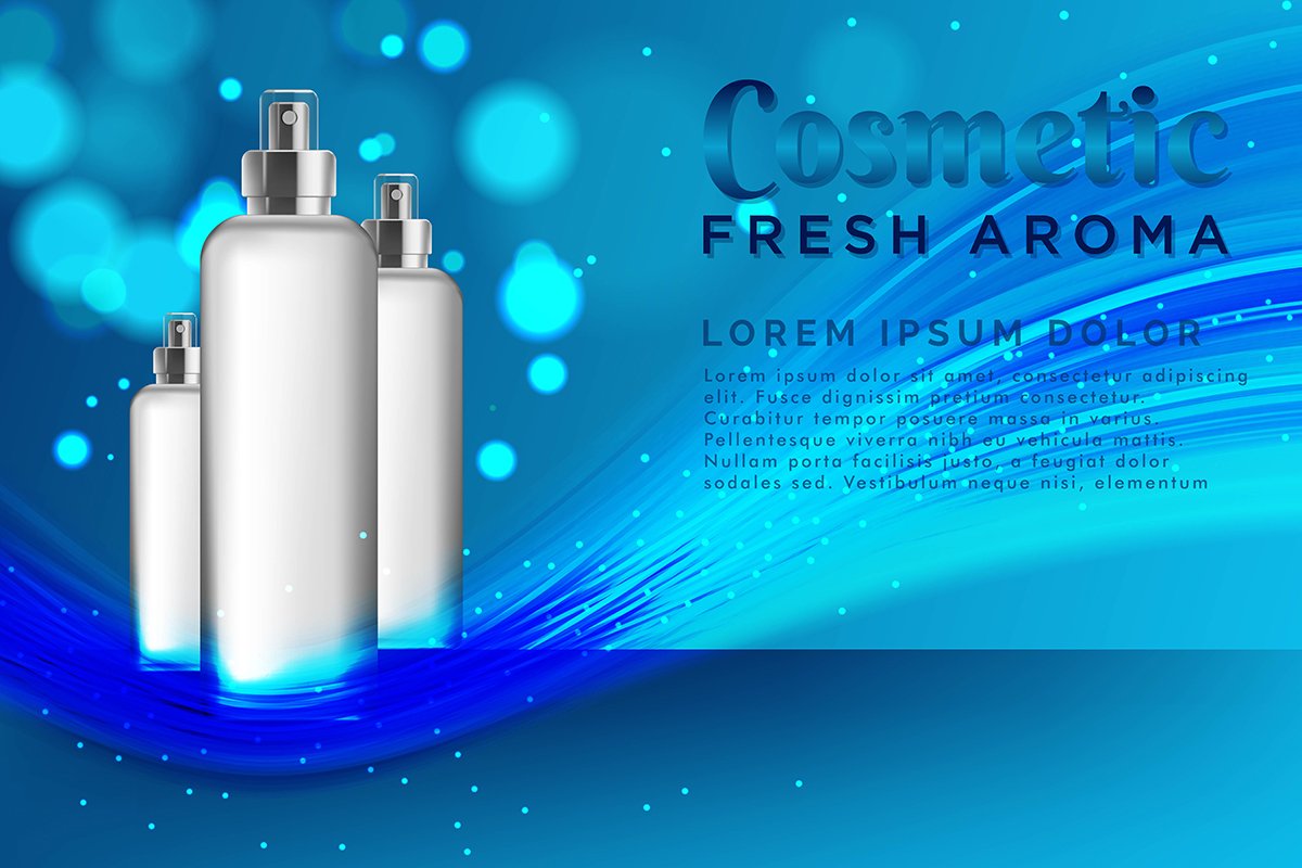 realistic template cosmetic package. Spray Cosmetics Product example image 1