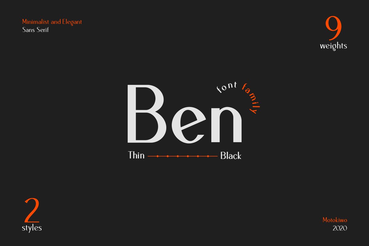 Ben Sans Serif Font Family - 18 Fonts example image 1