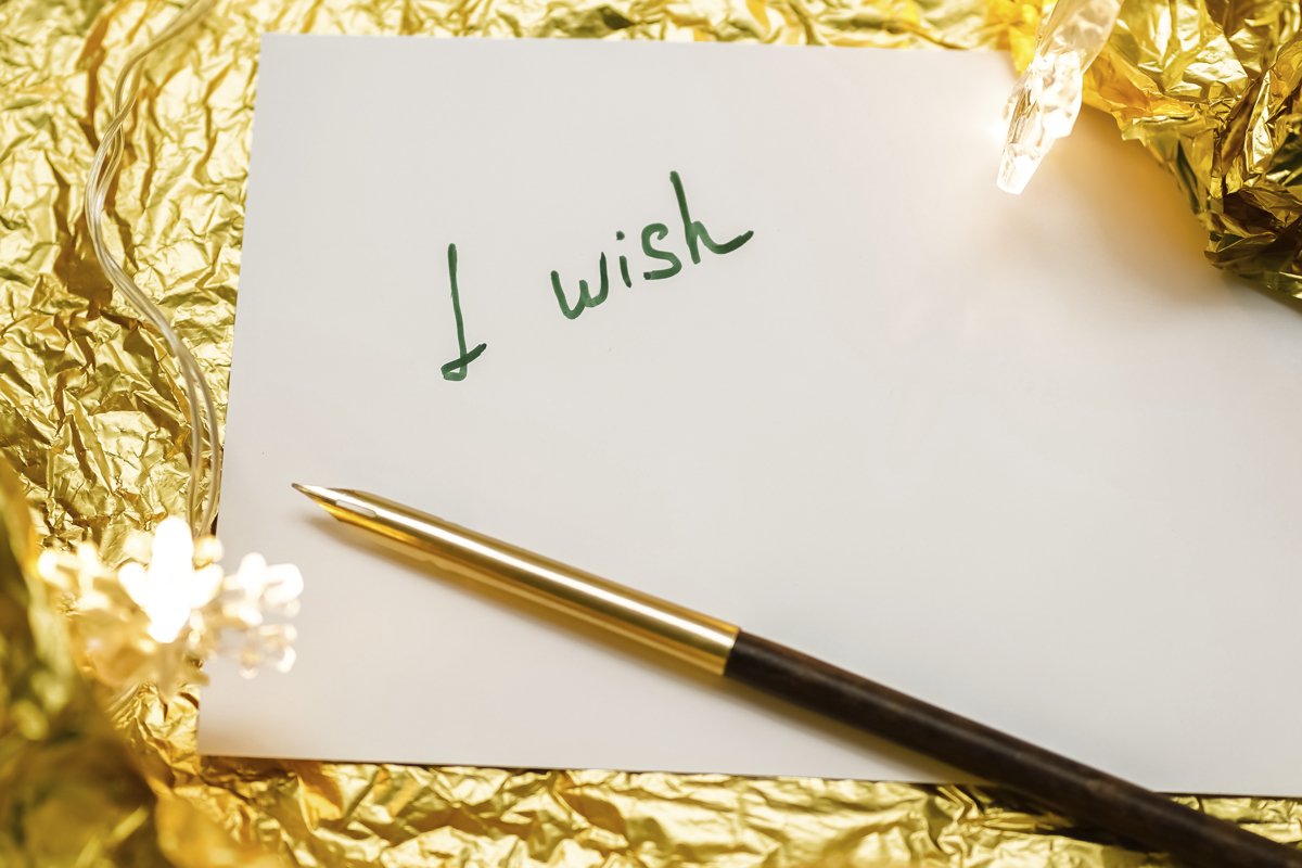 Christmas postcard composition, the wish lettering example image 1