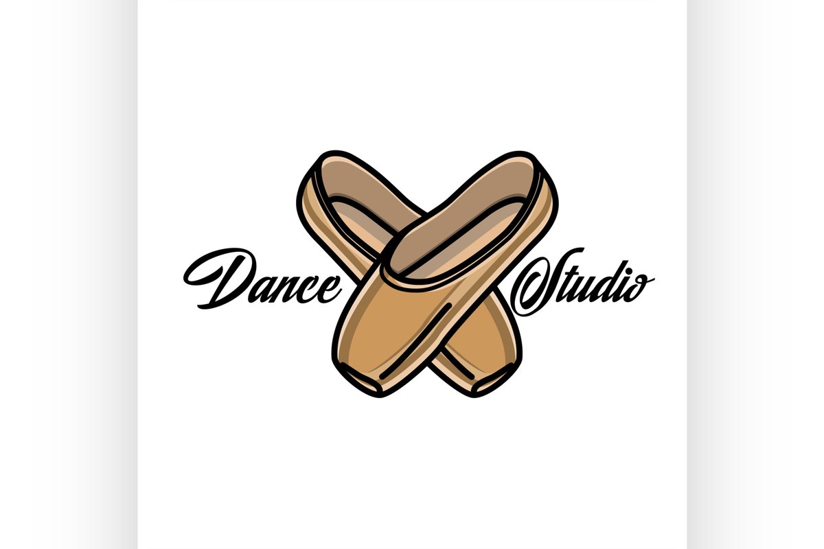 Color vintage dance studio emblem example image 1