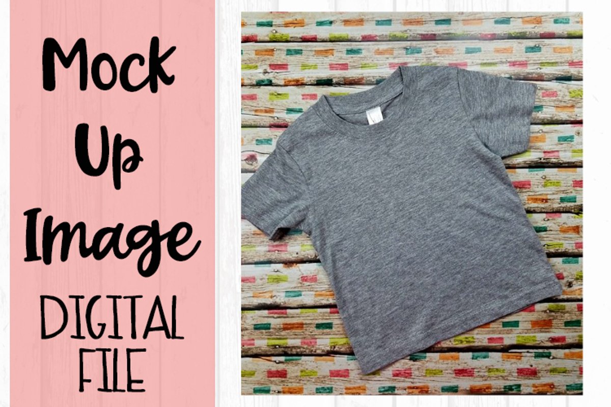 Kids Grey Tee Easter Mock Up example image 1