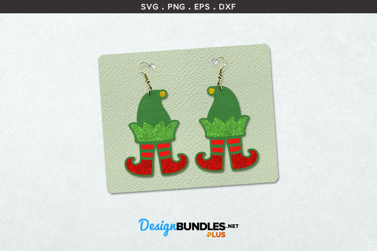 Download Christmas Earrings Template Elf Hat Legs