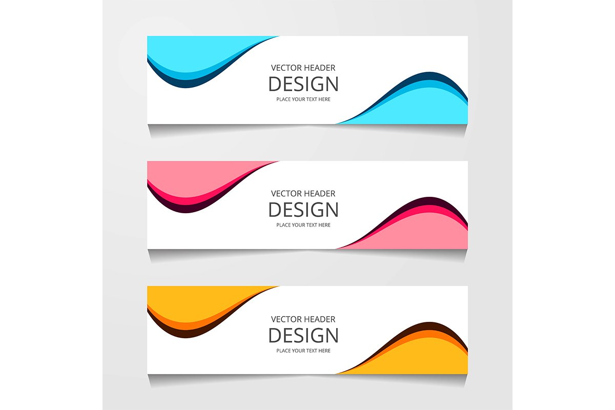 blue, pink, red, yellow, orange, banner, design, template, v example image 1