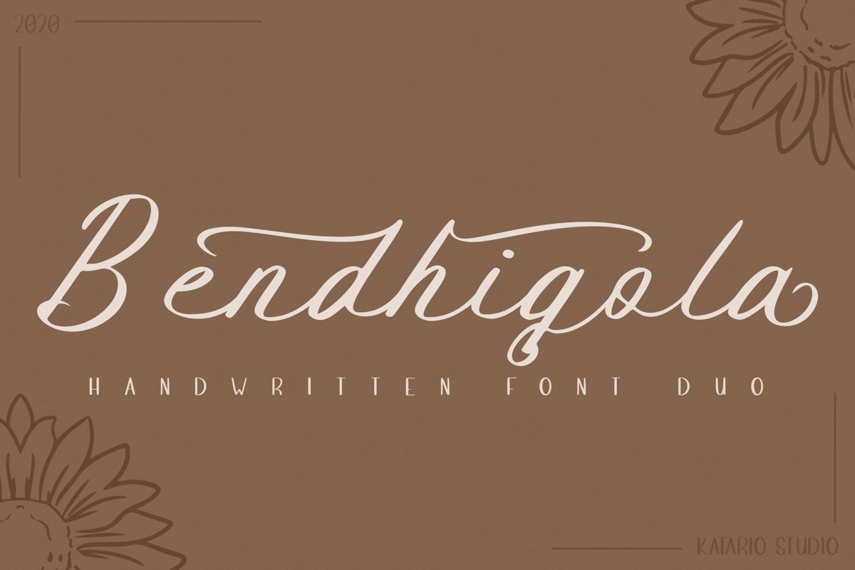 Bendhigola - Handwritten Font Duo example image 1