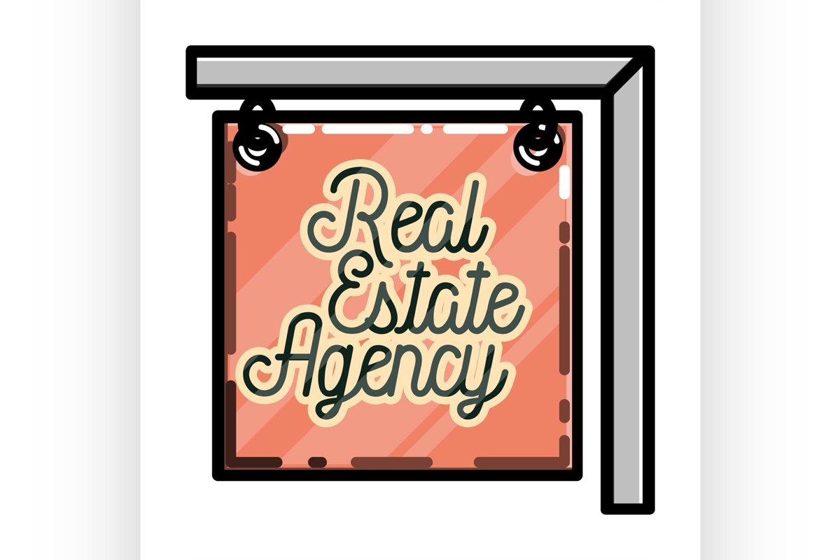 Color vintage real estate agency emblem example image 1