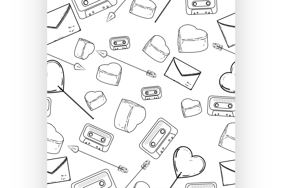 Seamless valentine pattern example image 1