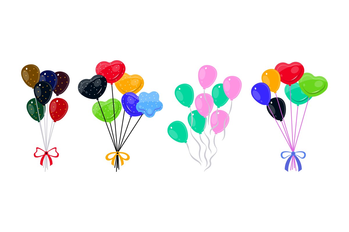Birthday Balloons Illustrations example image 1
