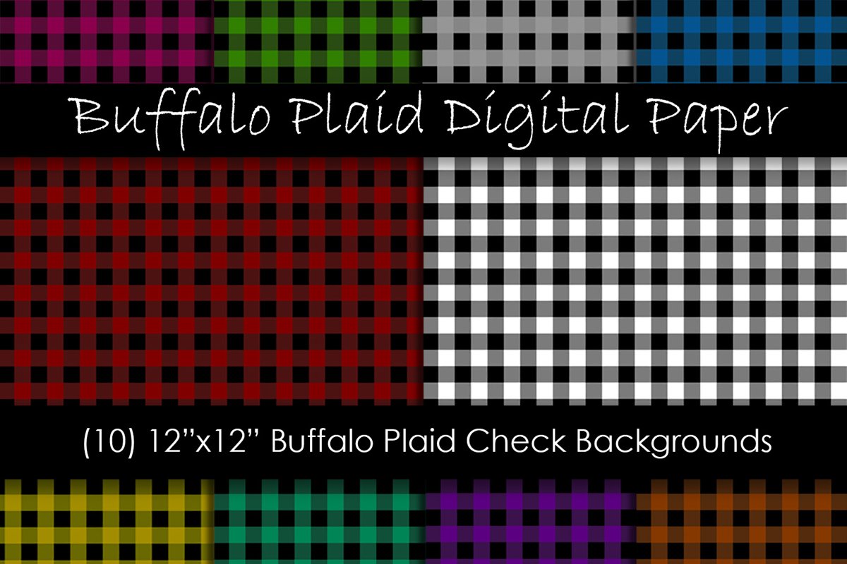 Buffalo Check Digital Paper - Plaid Backgrounds example image 1