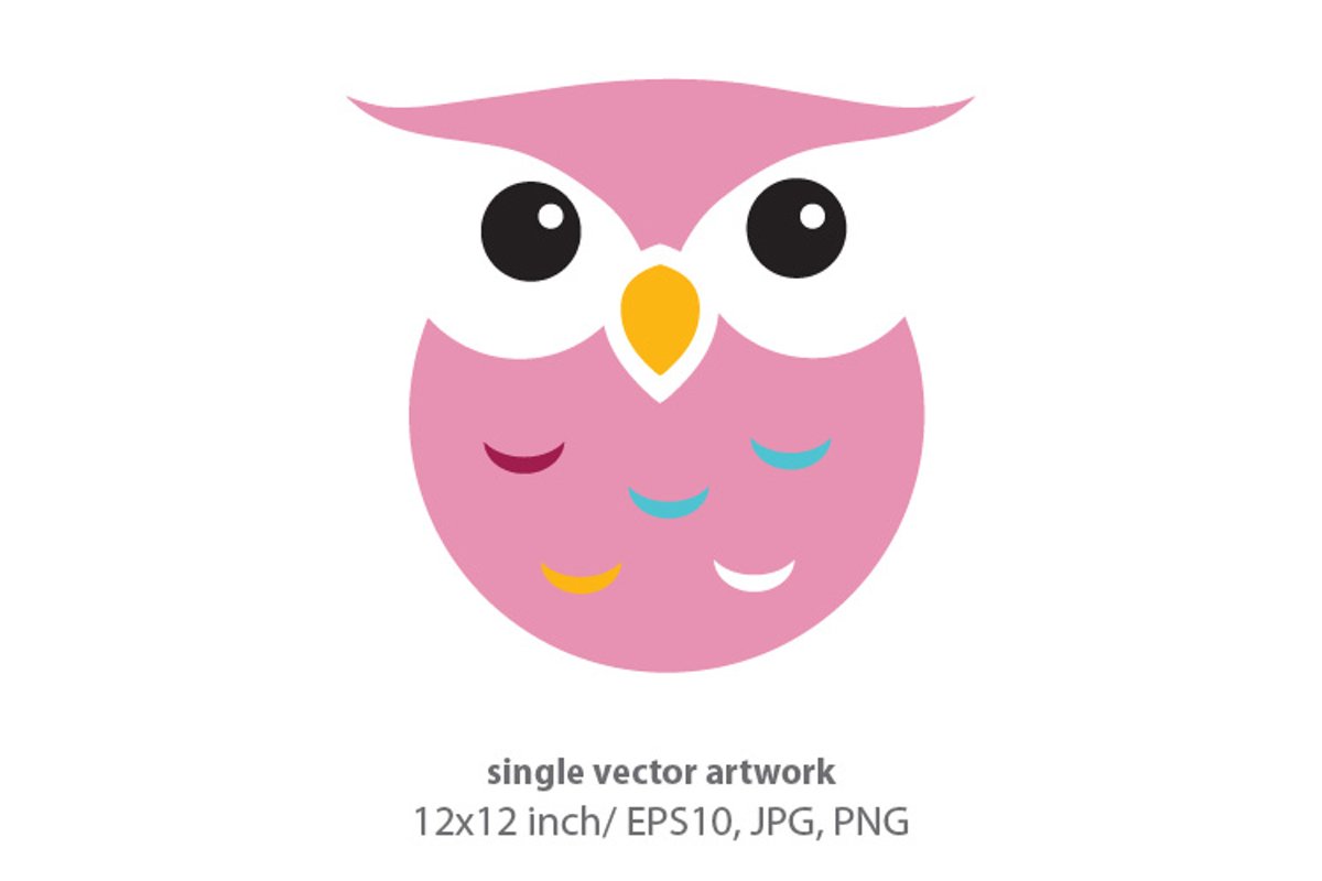 cute little owl - single vector artwork example image 1