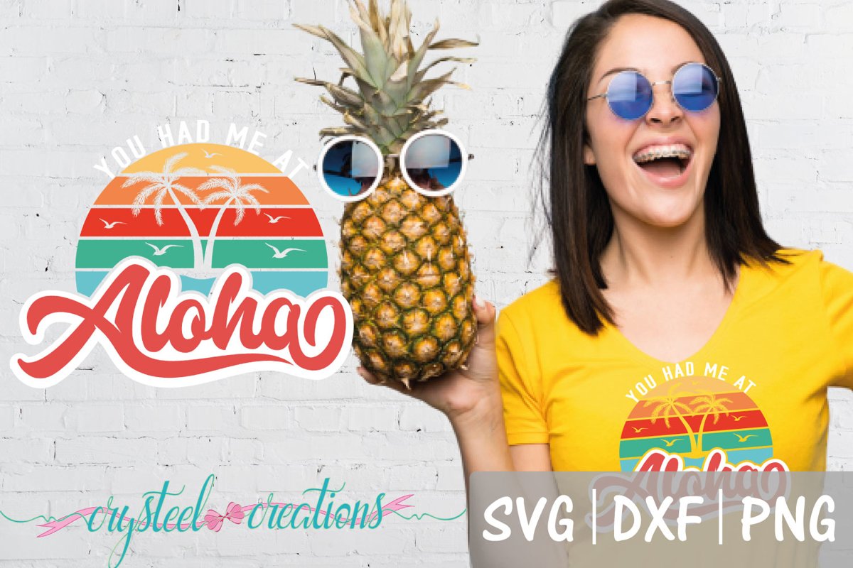 You Had Me At Aloha Retro Camping SVG, DXF, PNG example image 1