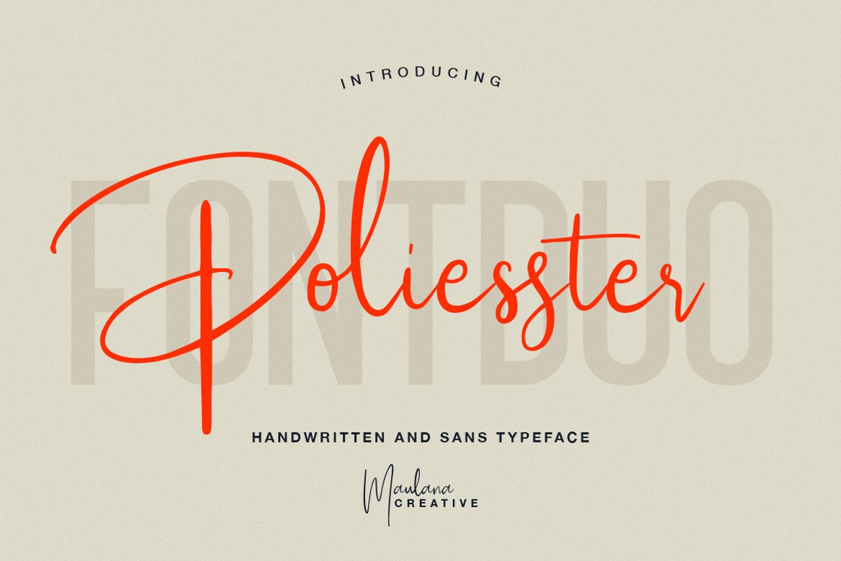 Poliesster - Font Duo Script Sans example image 1