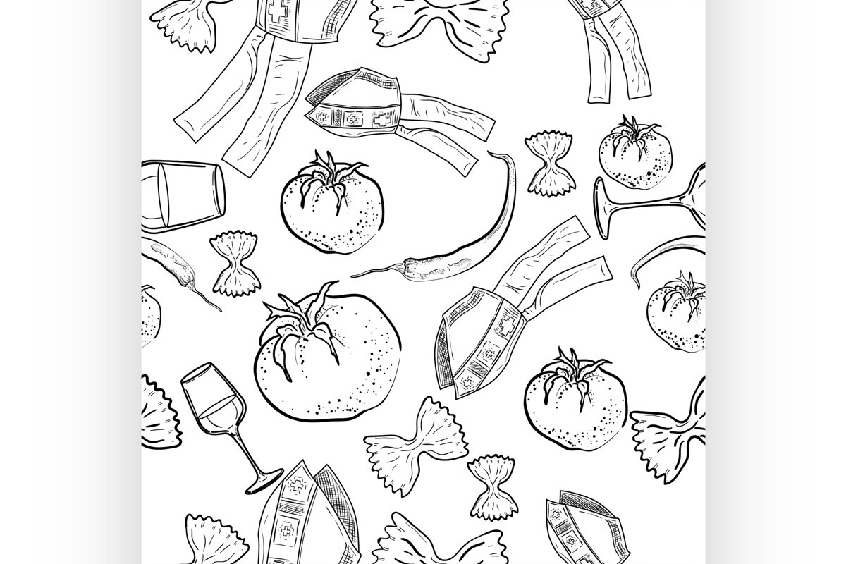 Seamless pattern of Italy example image 1