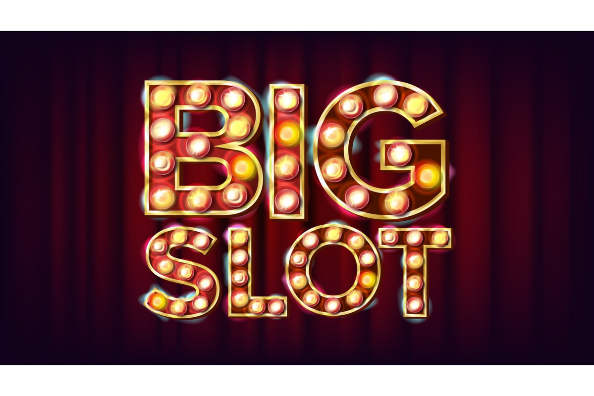 Big Slot Banner Vector. Casino Lamp Background. For Fortune example image 1