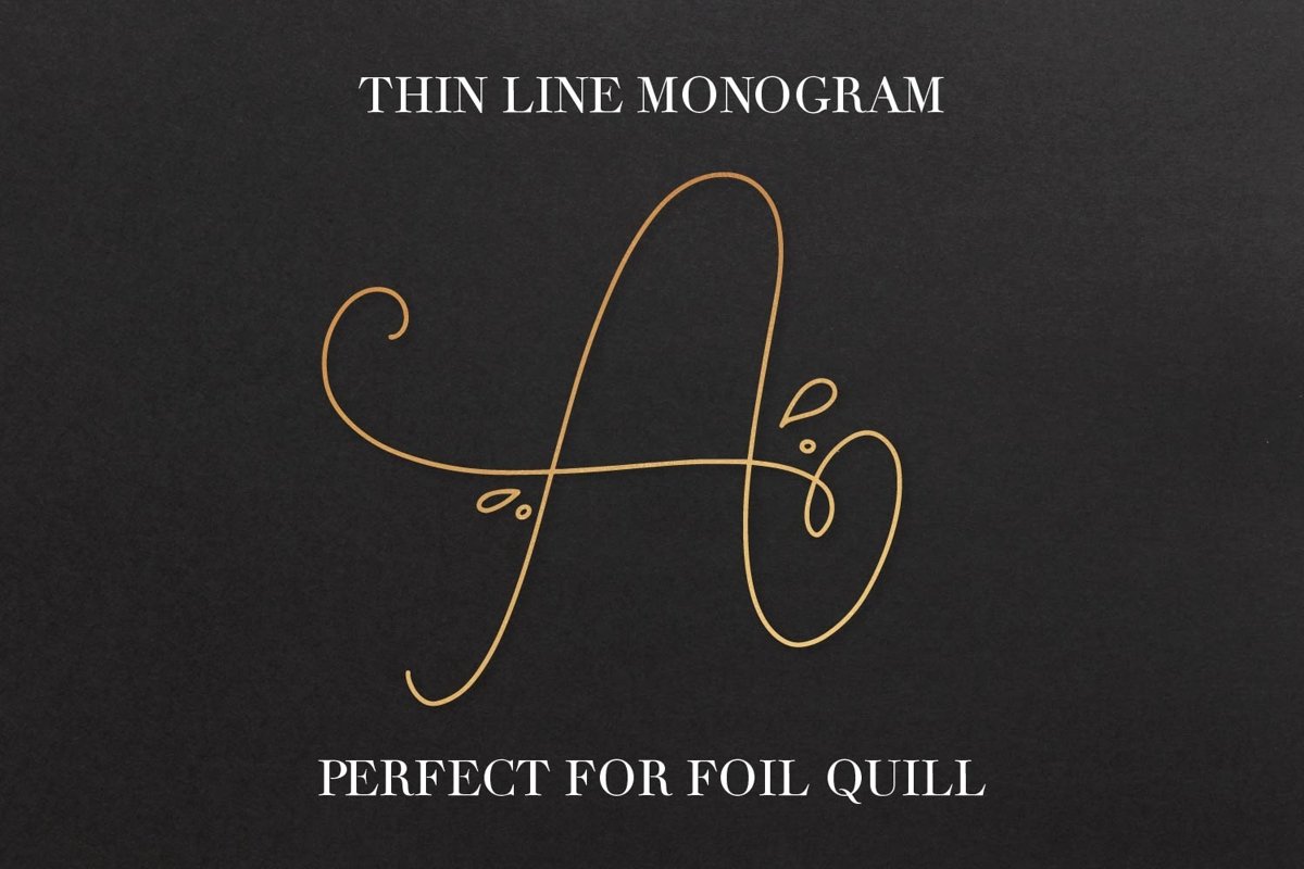 Thin Line Monogram - A Monogram Font Created For Foil Quill example image 1