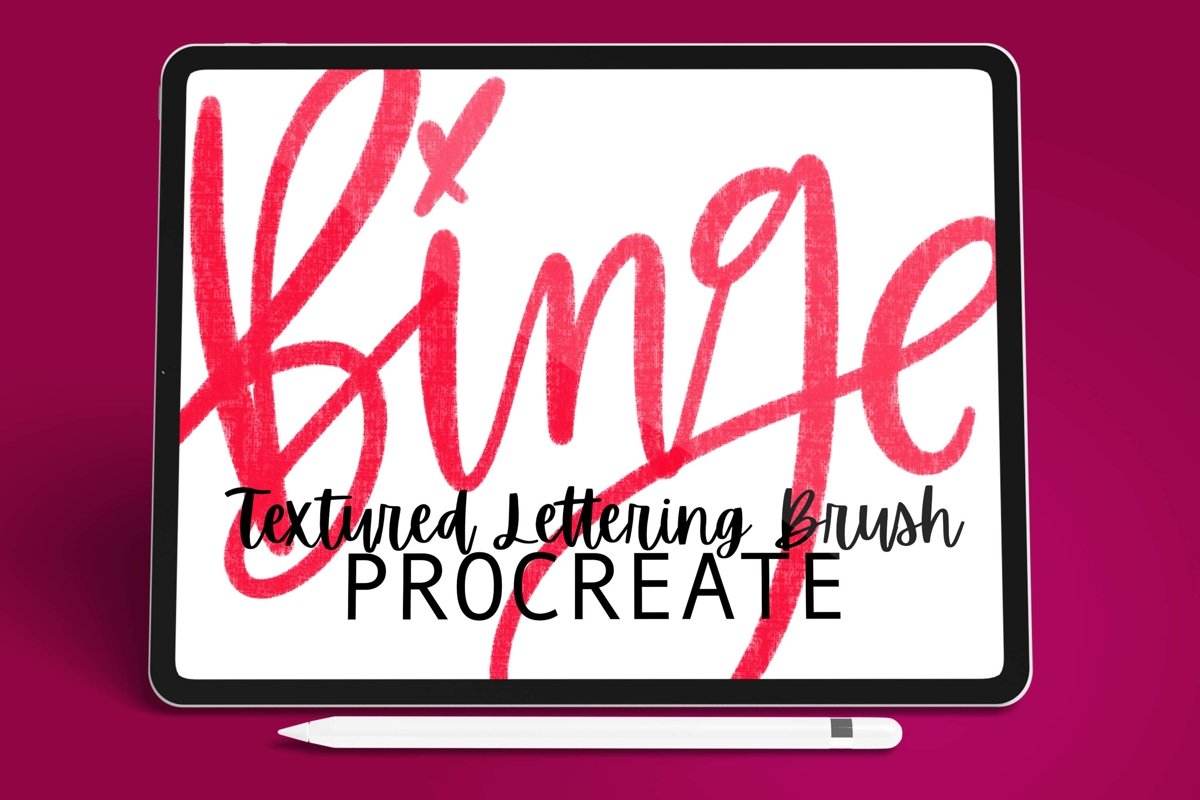 Procreate - Binge - Procreate Textured Lettering Brush example image 1
