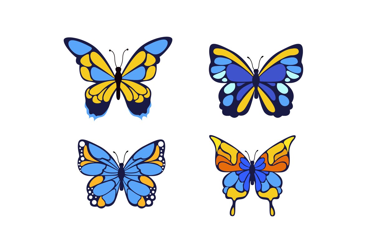 Flat Beautiful Butterfly Collection example image 1