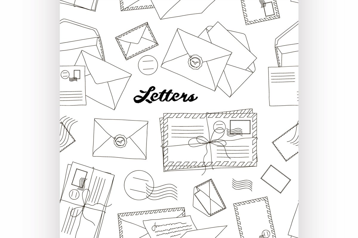 Letters and envelopes pattern example image 1