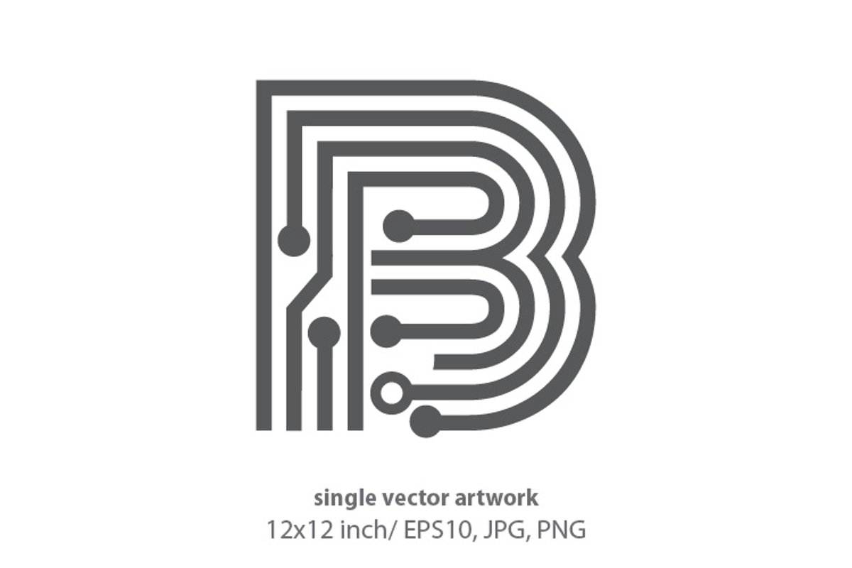 digital letter b- single vector artwork example image 1