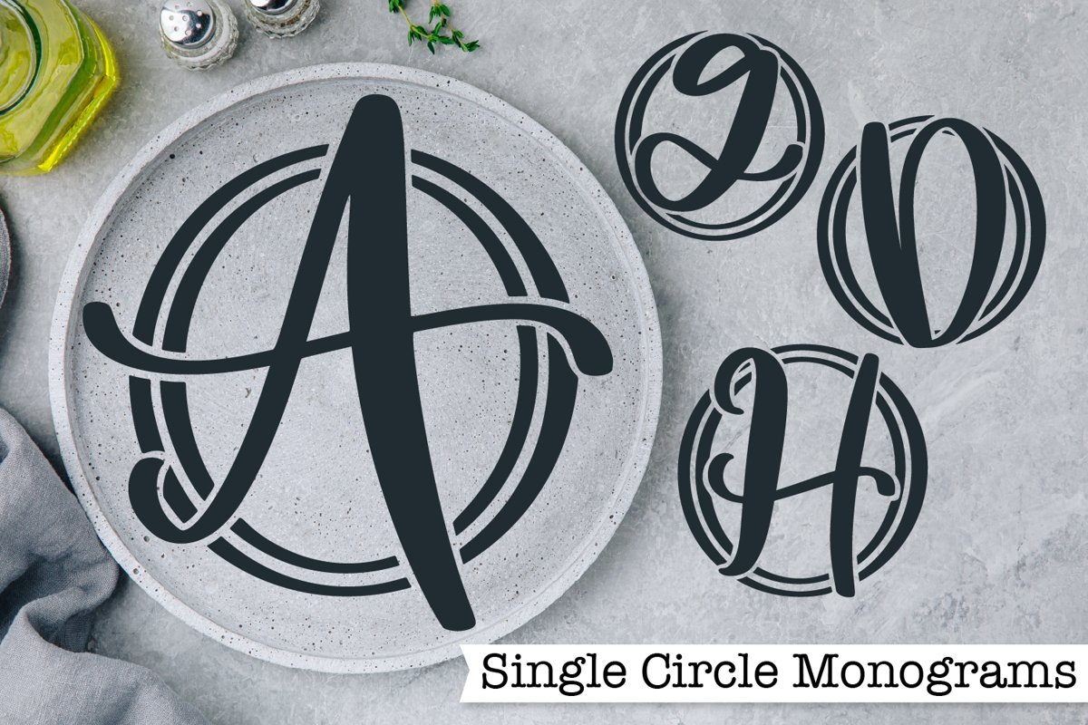 Single Circle Monograms - A-Z Letters example image 1