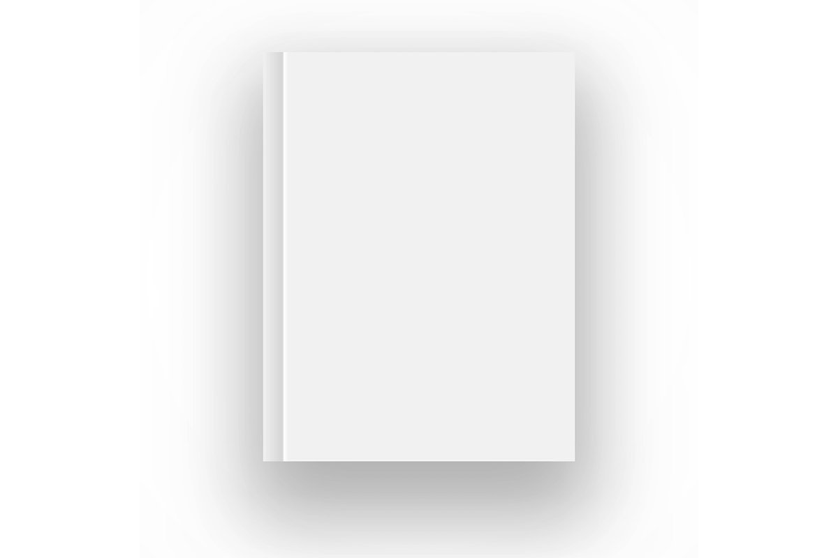 Blank book cover vector illustration gradient mesh. Isolated example image 1