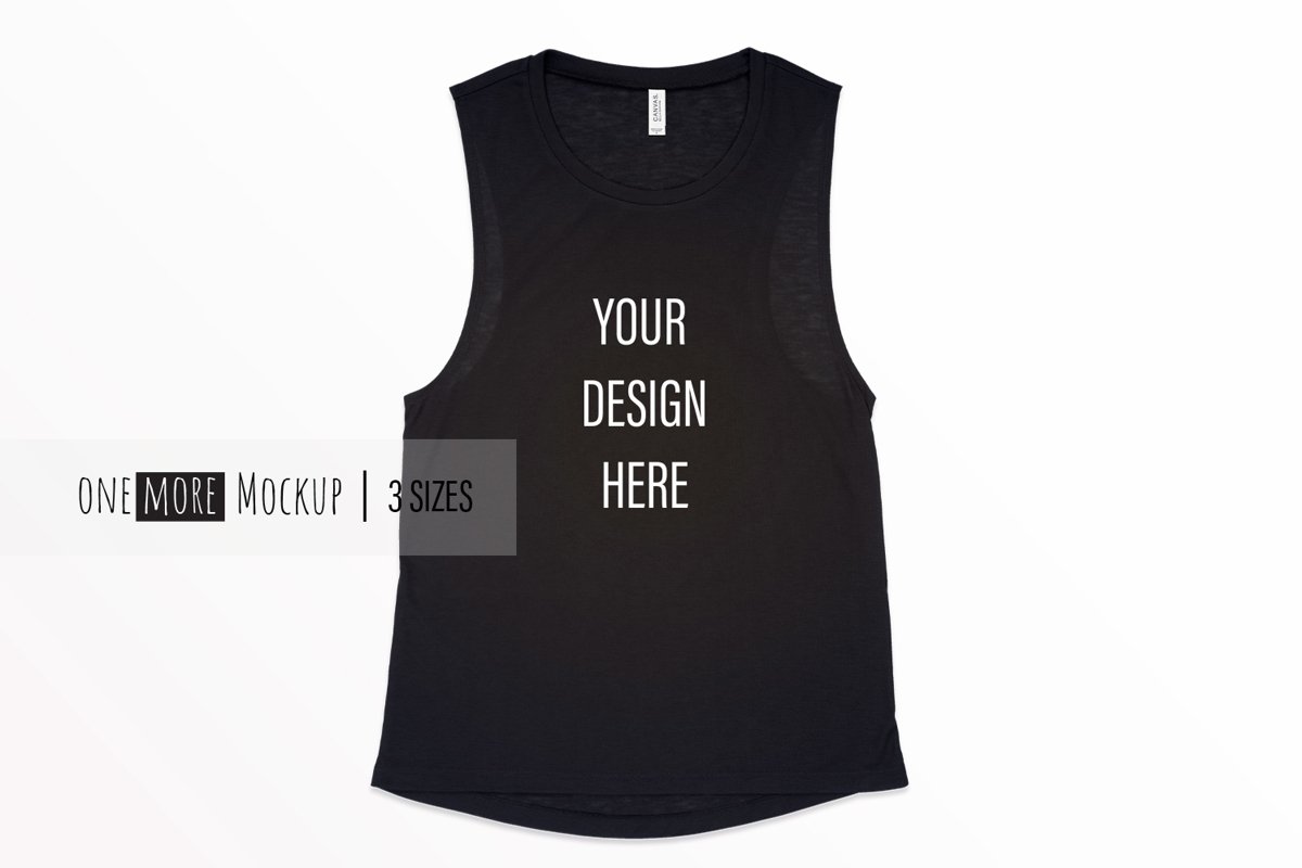 Bella Canvas 8803 Mockup | Muscle Tank Mockup | Black example image 1
