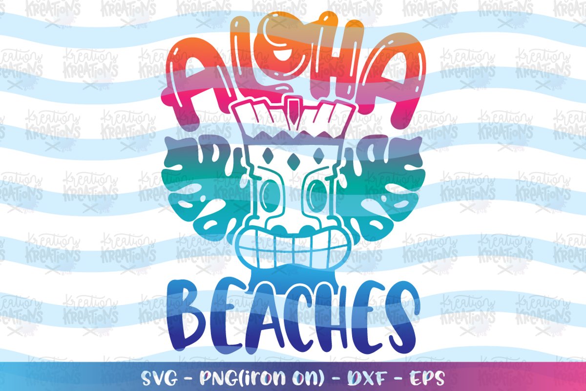 Summer svg Aloha Beaches Tiki Beach Cute Kids example image 1