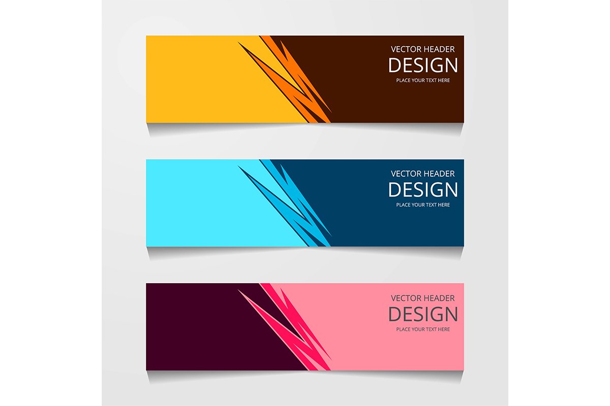 Abstract design banner, web template with three different co example image 1