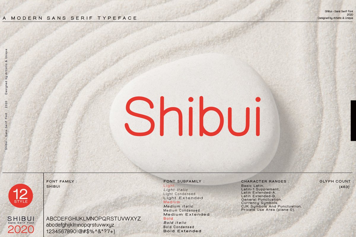 Shibui - Sans Serif font Family example image 1