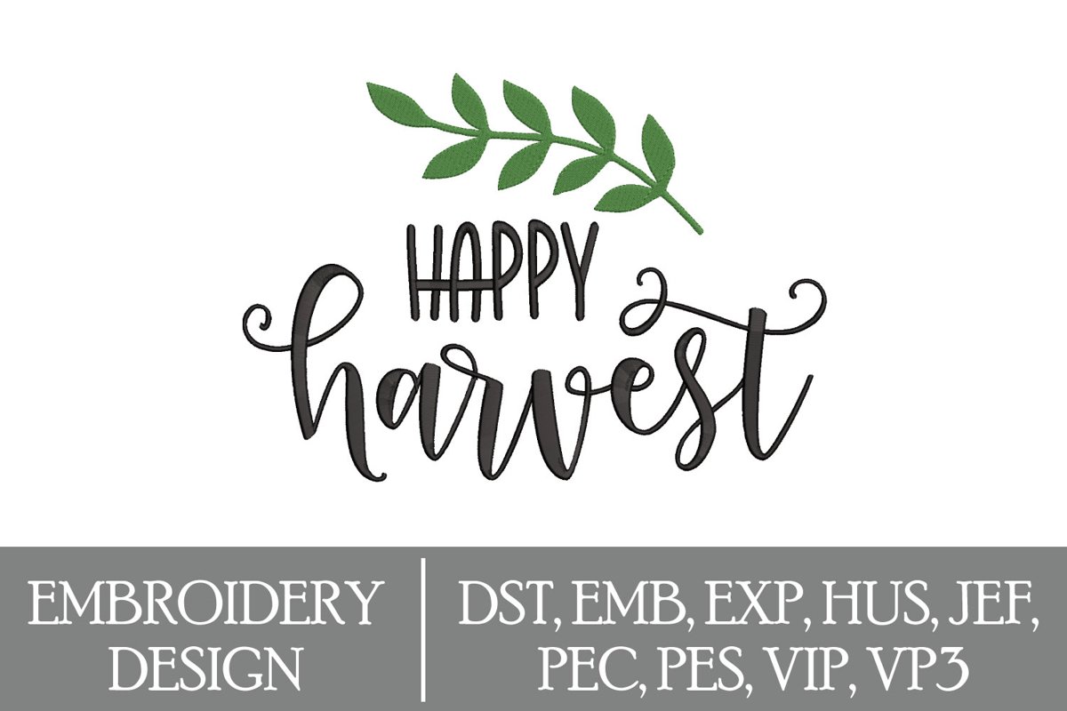 Happy Harvest Machine Embroidery Design example image 1