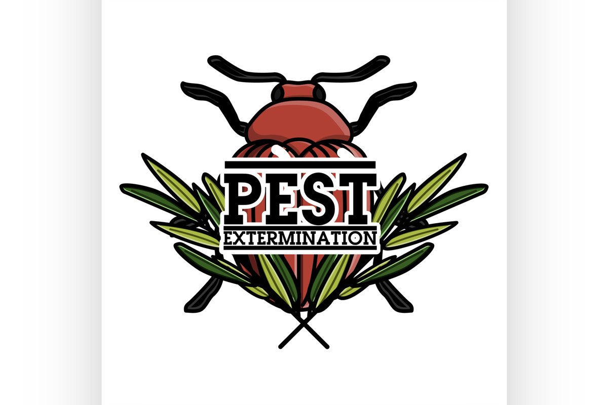 Color vintage pest extermination banner example image 1