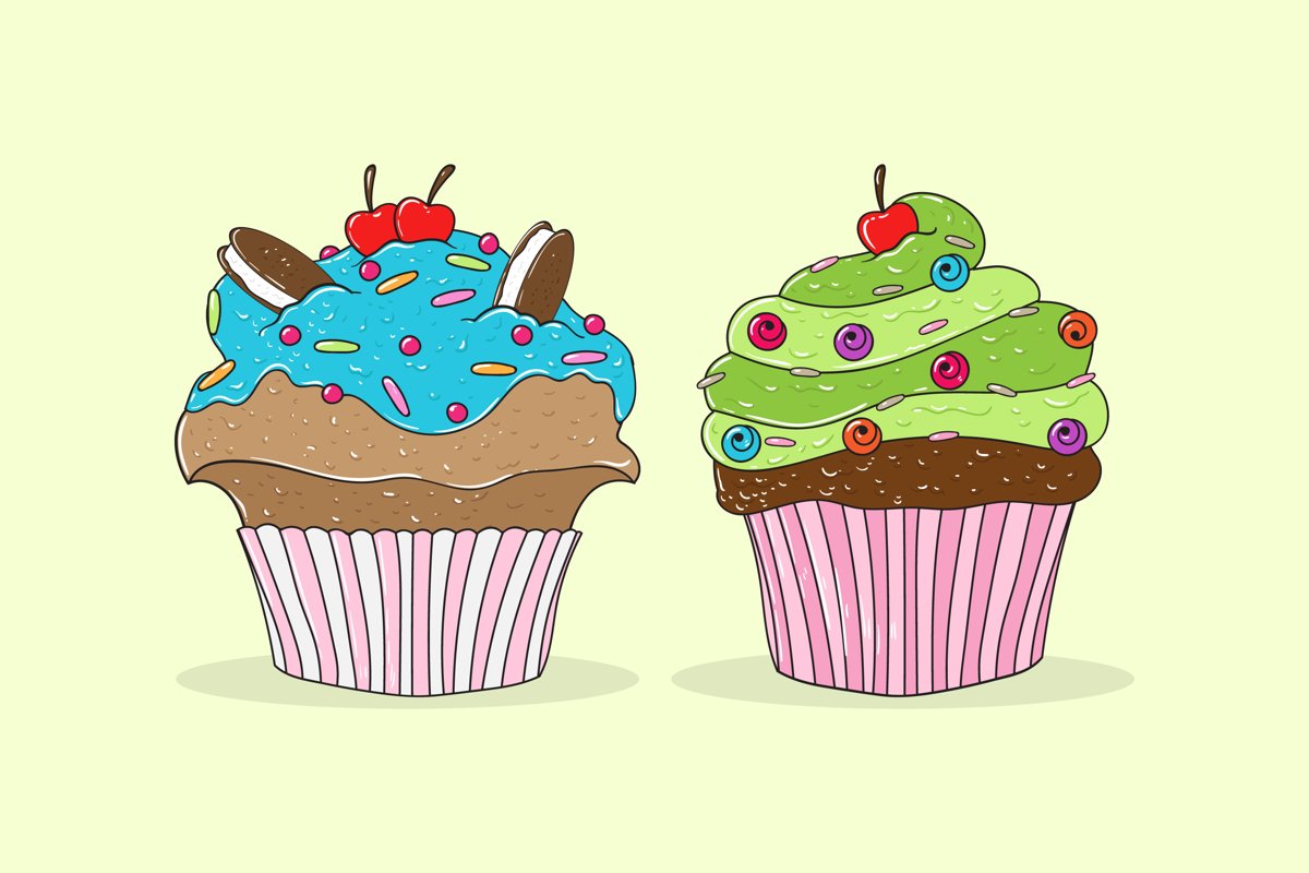 Delicious Cupcakes Illustrations example image 1