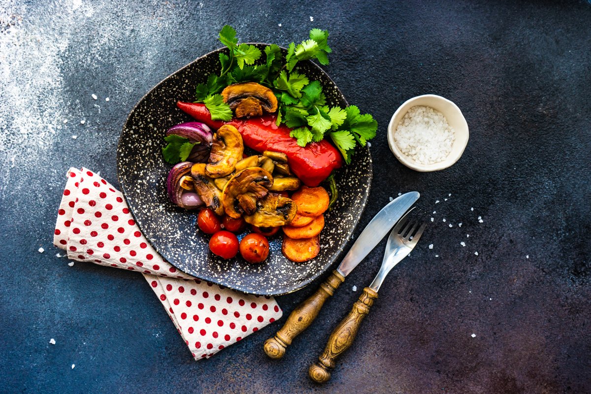 Healthy food concept with organic grilled vegetables example image 1