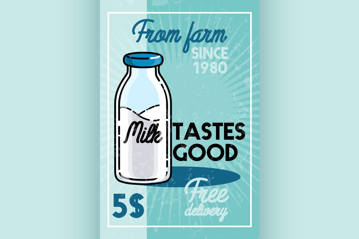 Color vintage milk banner example image 1