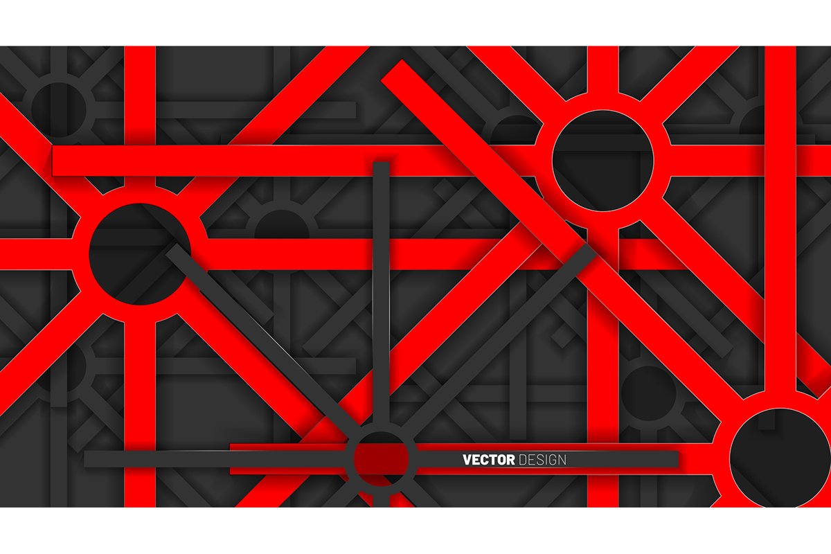 abstract vector background. Red geometric shapes overlap example image 1