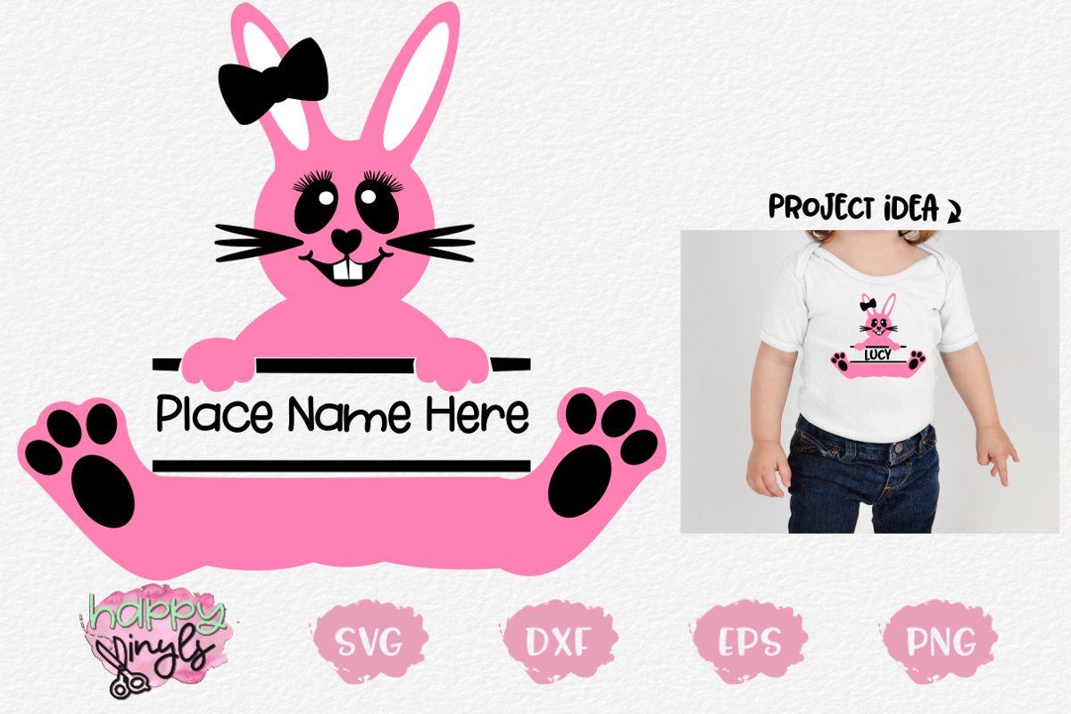 Personalize Bunny GIRL- An Easter SVG Design example image 1