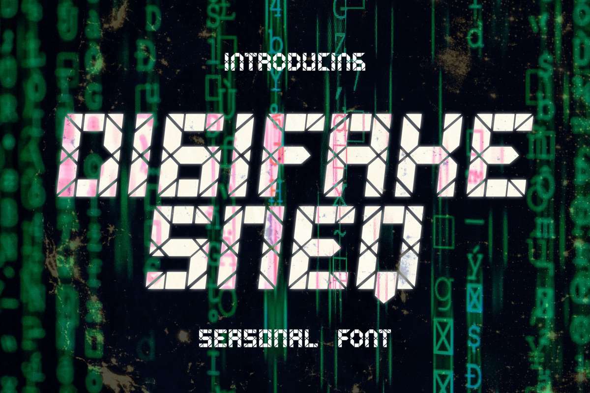 DIGIFAKE SNEQ Font example image 1