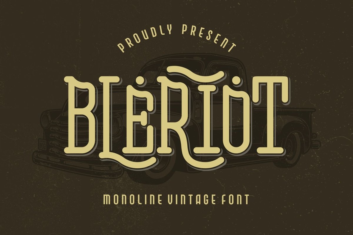 Bleriot - Monoline Vintage Font example image 1